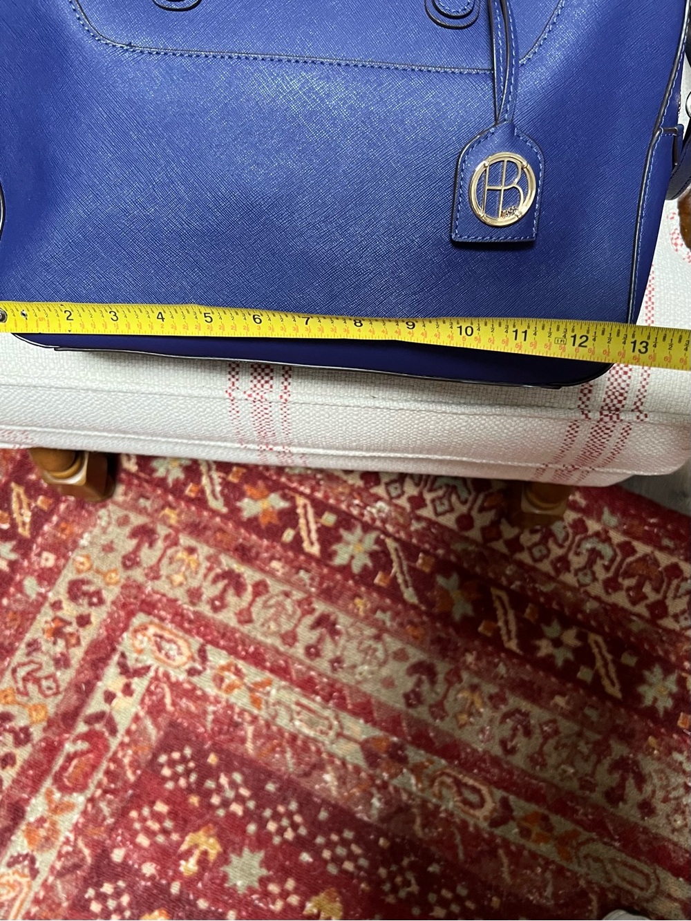 Henri Bendel New York Royal Blue Leather Satchel with Gold Hardware - Picture 3 of 6